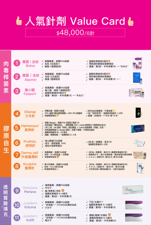 人氣針劑 Value Card